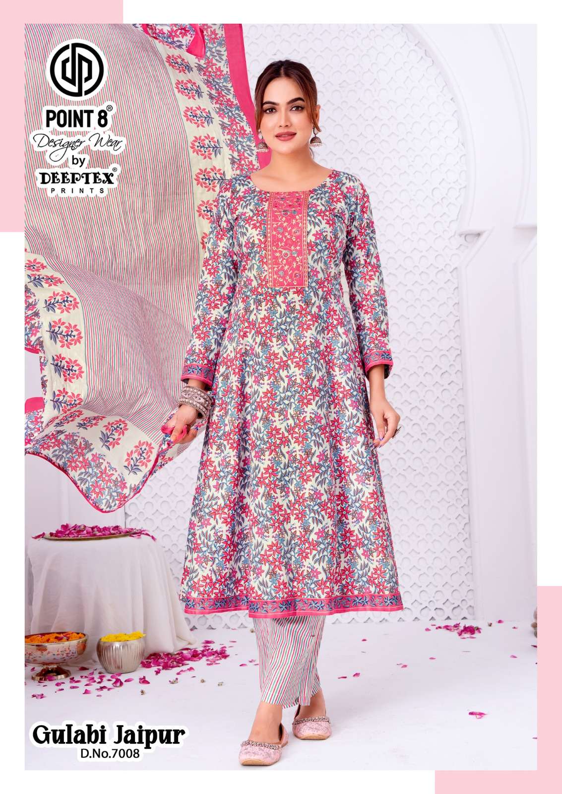Point 8 by Deeptex Prints Gulabi Jaipur Vol.07 Ready Made Anarkali Suit 7001 TO Point 8 by Deeptex Prints Gulabi Jaipur Vol.07 Ready Made Anarkali Suit